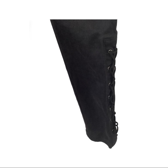 BLANK NYC Women Size 28 Intro Black Stretch Lace Up Ankle Skinny Jeans - Picture 4 of 8